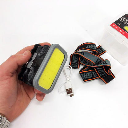 Фонарь налобный YM-309-COB(white+red), Фонарь с разными режимами работы, Сверхмощный налобный фонарь