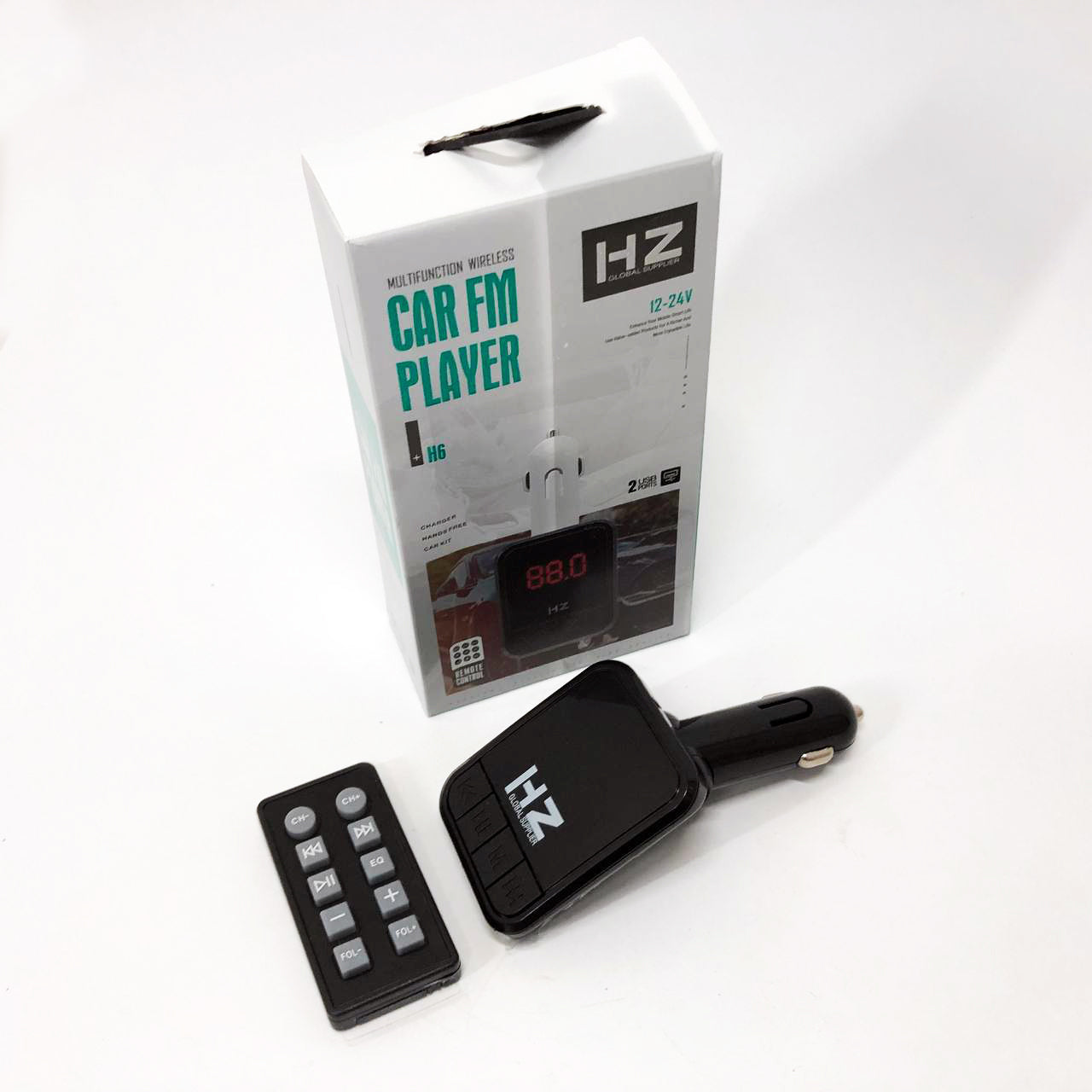 Автомобильный FM трансмиттер Bluetooth HZ H6-12-24V модулятор с microSD, USB, Hands Free + Пульт