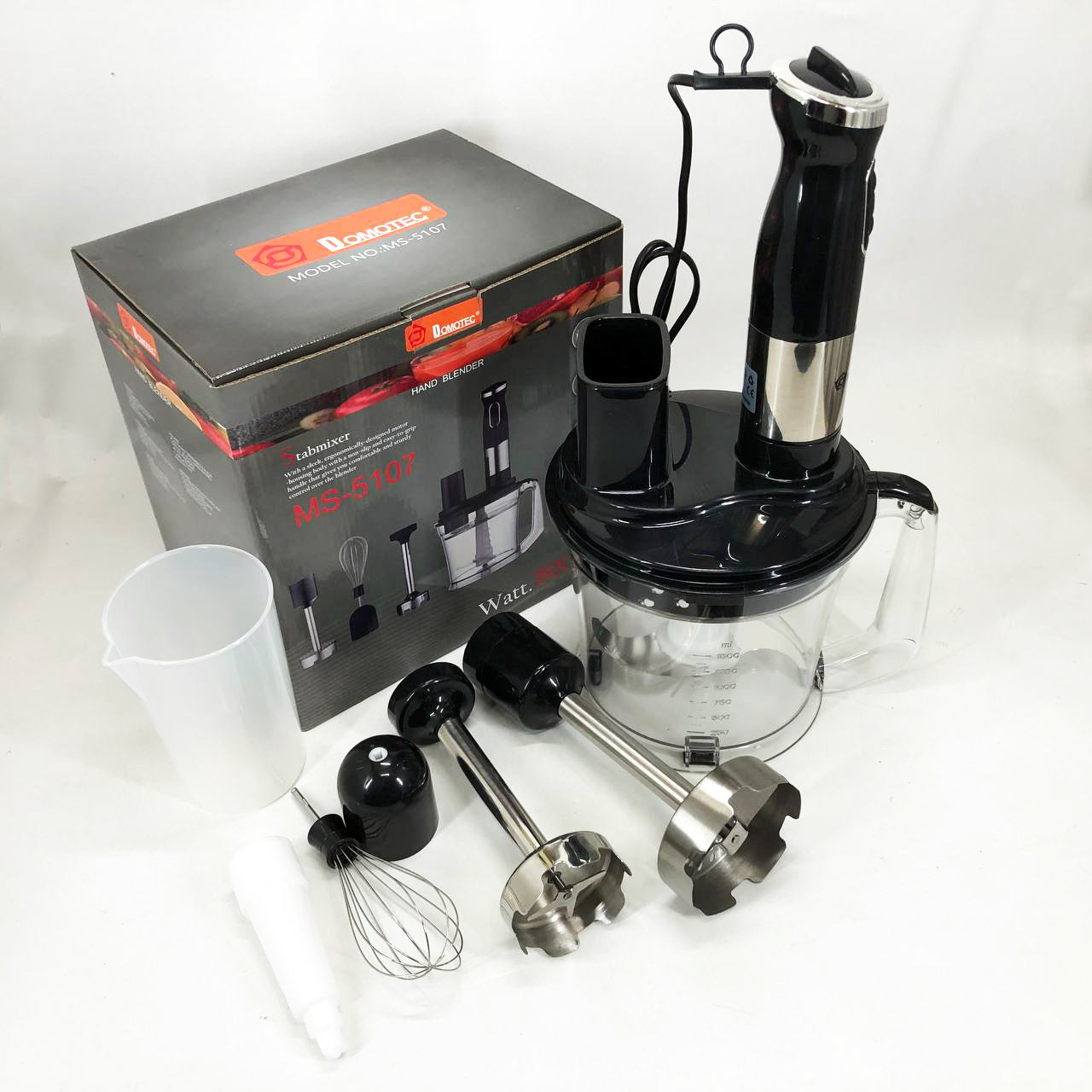Блендер погружной многофункциональный 6 в 1 Domotec MS-5107 800 Вт, Мощный блендер для дома