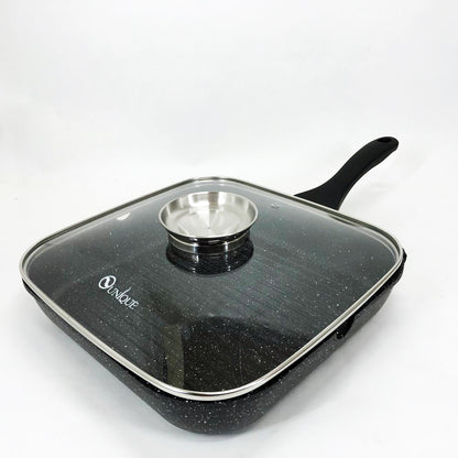 Сковорода гриль UNIQUE UN-4012 стильная 24см, Надежная сковорода с антипригарным покрытием