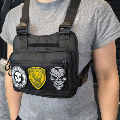 Тактична сумка нагрудна з патч-панеллю, чоловіча розвантажувальна сумка, розвантаження жилет