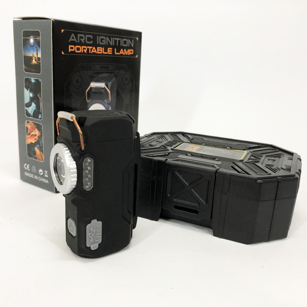 Багатофункціональний армійський ліхтар D50-SMD - індикація заряду, запальничка. Колір: чорний