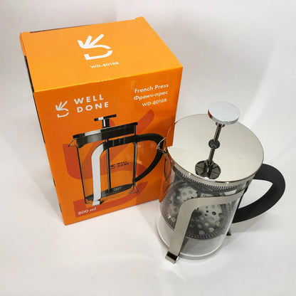 Френч-пресс Well Done WD-8018B с ручкой soft-touch 800 мл, Китайский заварник чайник для заваривания трав