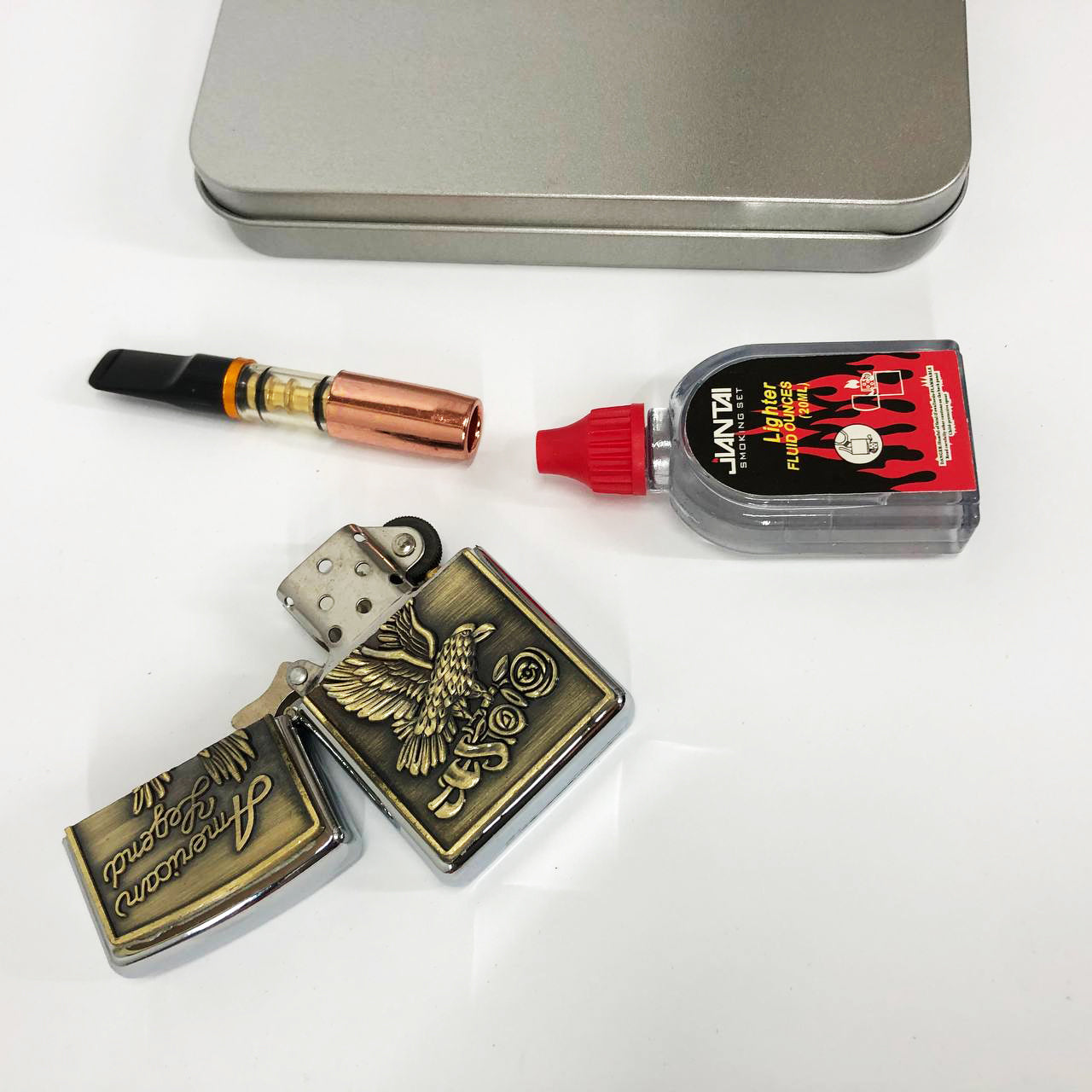 Зажигалка бензиновая в подарочной коробке N12, подарочные прикольные зажигалки, подарок зажигалка парню