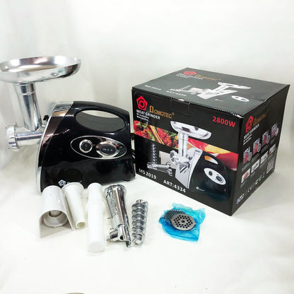 Мясорубка электрическая с соковыжималкой Domotec MS-2019 2400W. Цвет: черный