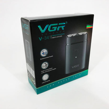 Мужская аккумуляторная мини электробритва VGR V-341 с двумя головками для бритья бороды и усов шейвер