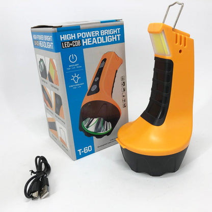 Фонарь ручной T60-3W-COB с крюком, Освещение для кемпинга, Лампа для кемпинга подвесная аккумуляторная