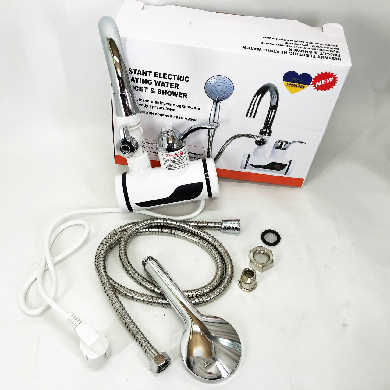 Электрический водонагреватель с душем DIGITAL Shower WF-013 мини бойлер, Проточный кран водонагреватель