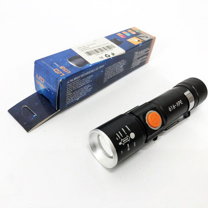 Карманный фонарик Police 616-XPE, Портативный светодиодный фонарь с зарядкой, Алюминеевый фонарь