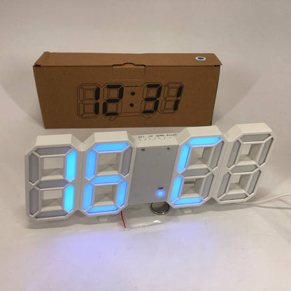 Часы настольные LY-1089 с белой подсветкой LED синие, Часы настольные профессиональные электронные