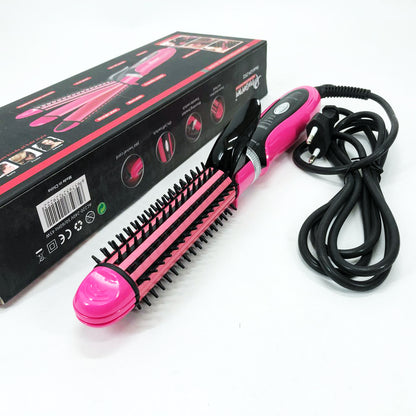 Плойка-утюжок 3в1 Gemei GM-2922, Современные щипцы для завивки волос, Прибор для завивки. Цвет: розовый