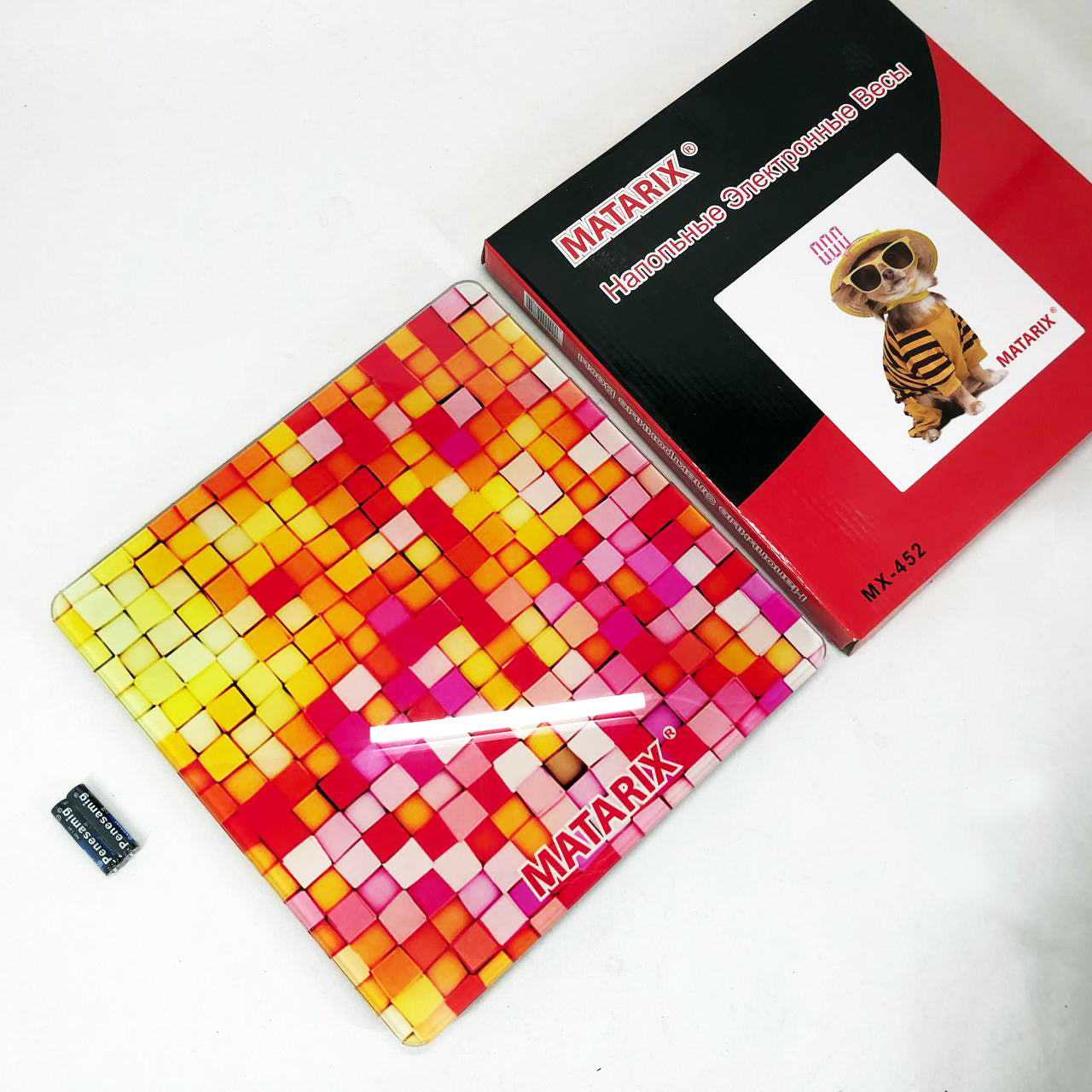 Весы напольные MATARIX MX-452 180 кг, Весы напольные для измерения массы тела, Электронные весы мозаика