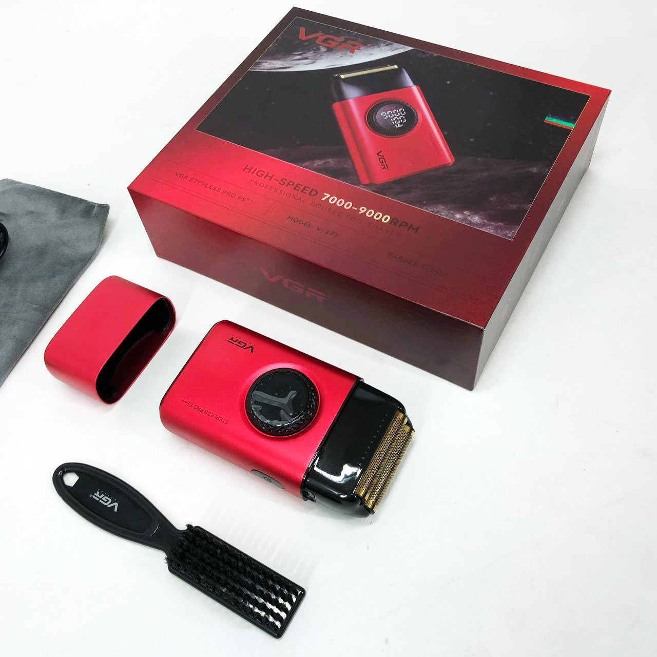 Электробритва VGR V-377 RED шейвер, Электрическая аккумуляторная бритва для бритья, шейвер мужской
