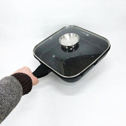 Сковорода гриль UNIQUE UN-4012 стильная 24см, Надежная сковорода с антипригарным покрытием