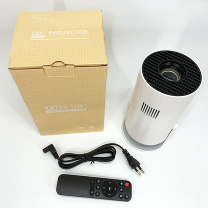 LED Проектор для дома портативный Смарт с WiFi, Bluetooth, Android 11, белый, 1280х720р