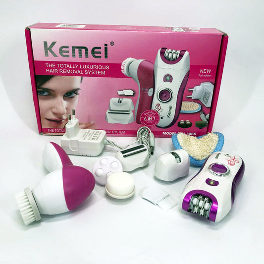 Эпилятор женский многофункциональный 6 в 1 пинцетный Kemei KM-3066 Х массажер уход за кожей 2 скорости