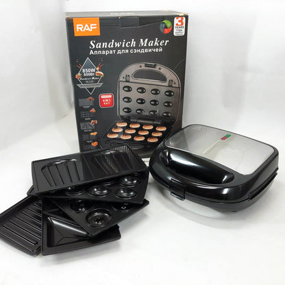 Мультимейкер 6в1 RAF R.541 Гриль прижимной сэндвичница вафельница орешник бутербродница