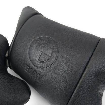 Премиальный набор автоподушек BMW из натуральной кожи – подушки + брелок.