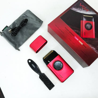 Электробритва VGR V-377 RED шейвер, Электрическая аккумуляторная бритва для бритья, шейвер мужской