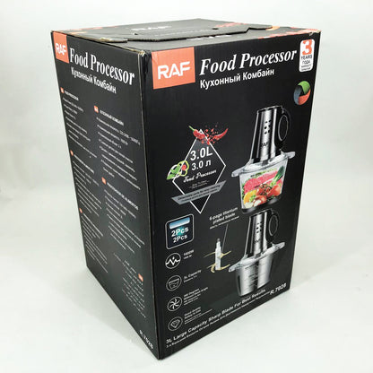 Блендер-измельчитель RAF R.7028 2 в 1, 300 Вт, 2 чаши, Бытовой мощный измельчитель продуктов