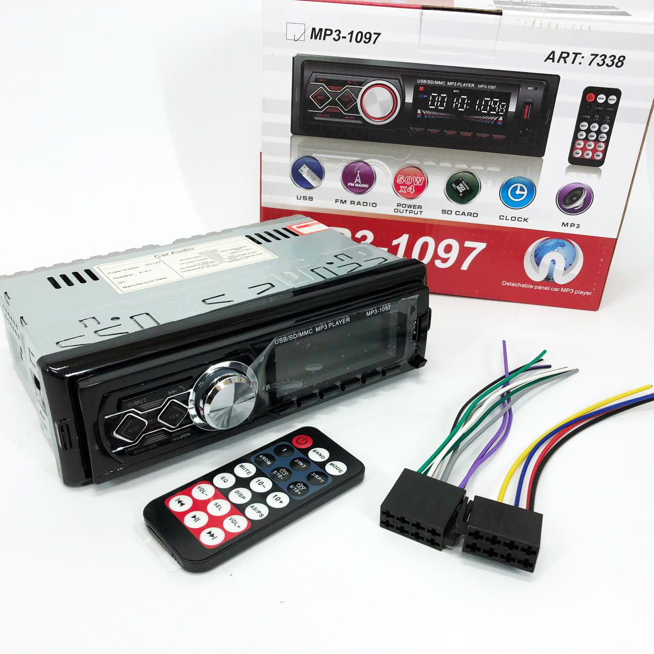 Автомагнитола MP3-1097 BT ISO со съемной панелью, Автомагнитола магнитола в авто с Usb сенсорная