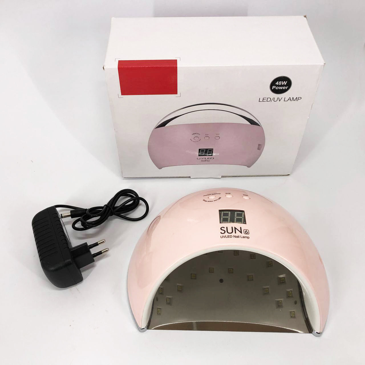 Ультрафиолетовая лампа для Маникюра UV LAMP Sun 6, Светодиодная сушилка для гель лака. Цвет: розовый