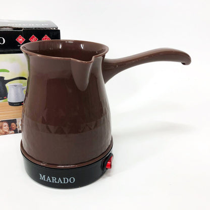 Электрическая турка для кофе Marado MA-1625, Бытовая турка, Бюджетная турка. Цвет: коричневый