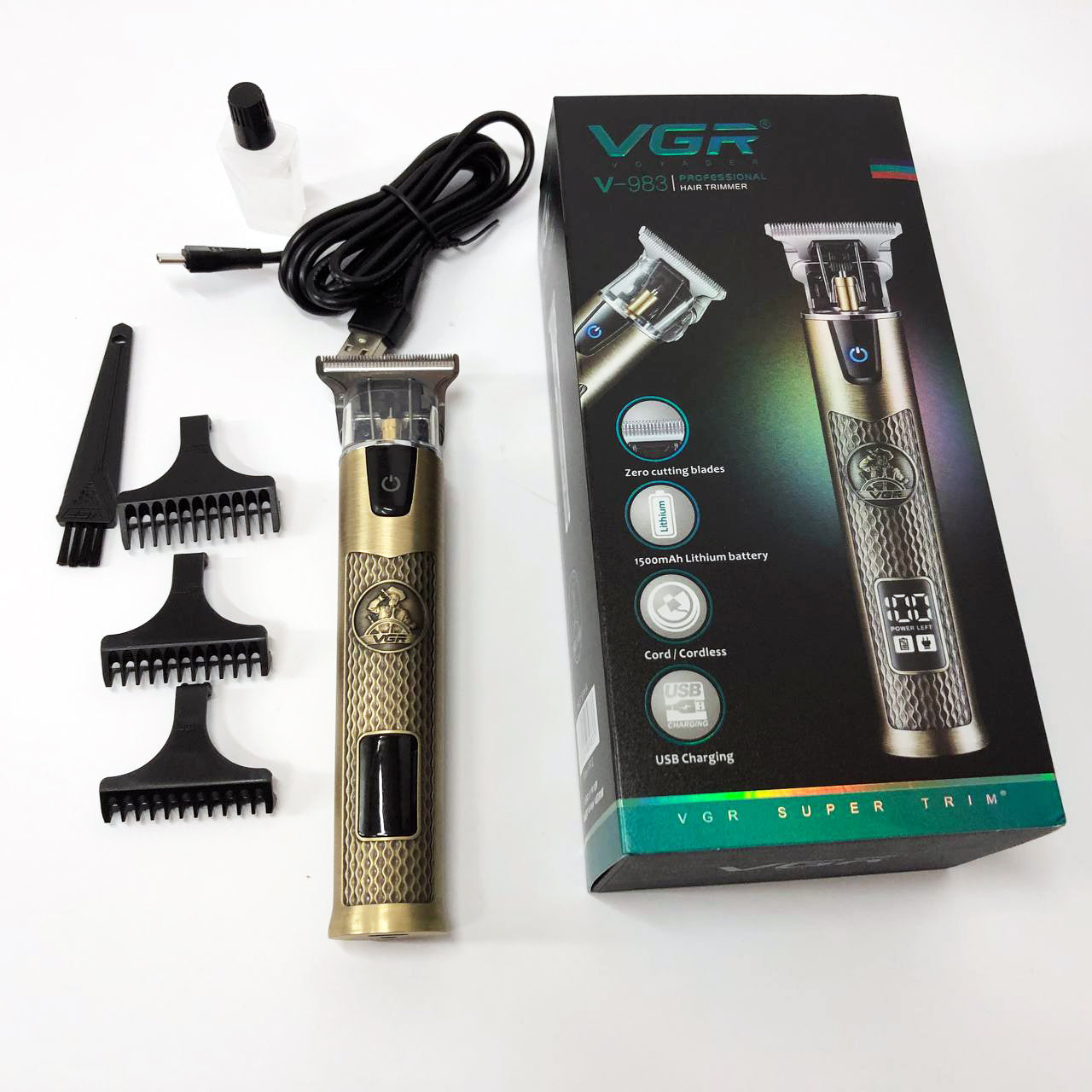 Машинка для стрижки волос VGR V-983, Беспроводная электробритва, Электромашинка для волос