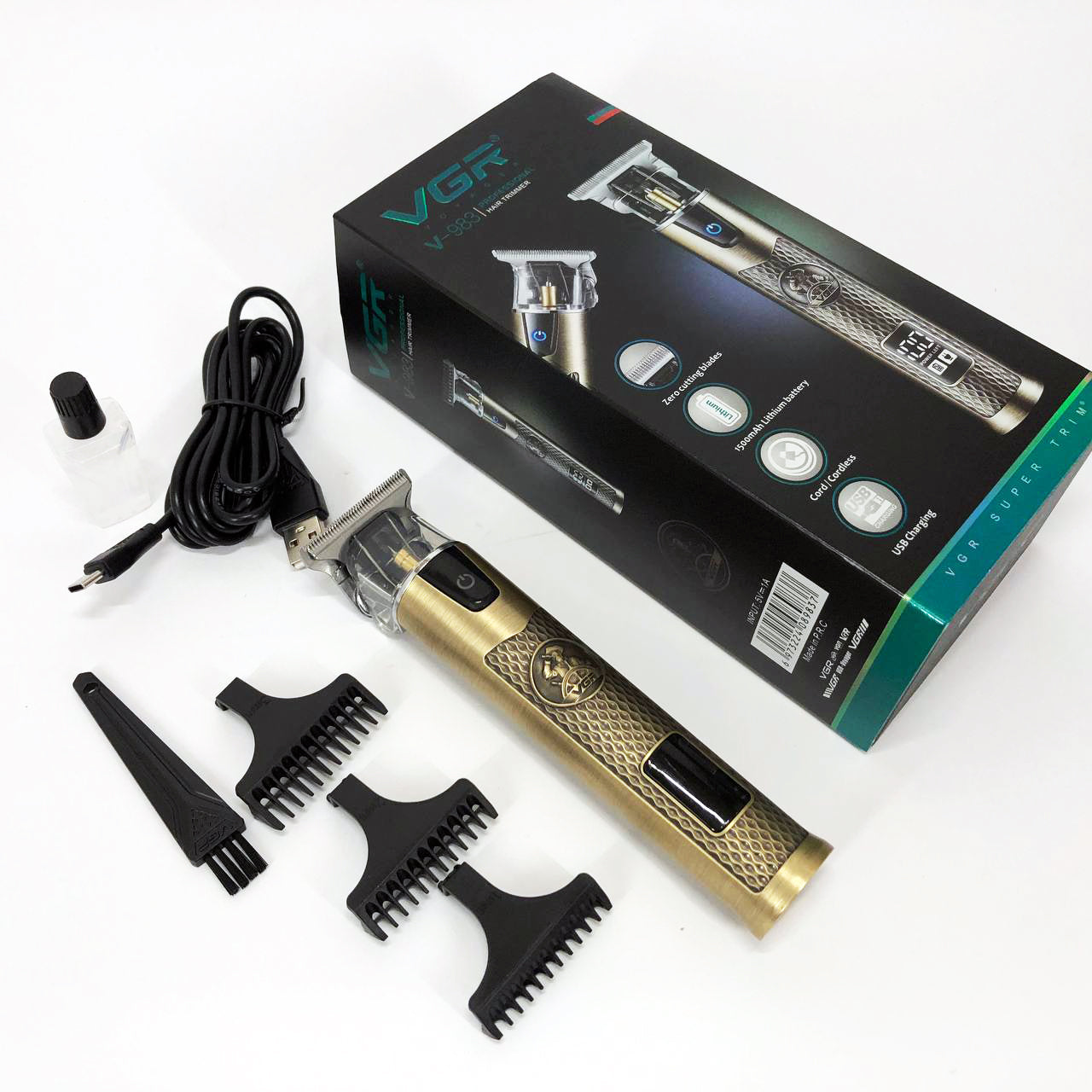 Машинка для стрижки волос VGR V-983, Беспроводная электробритва, Электромашинка для волос