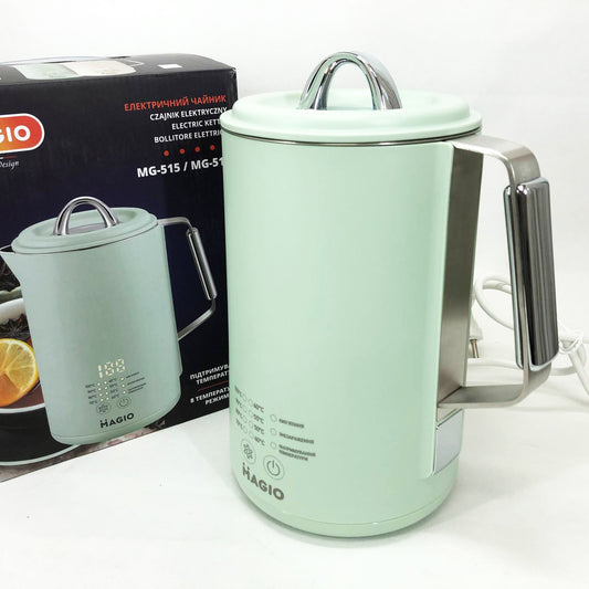Электрочайник Magio MG-515, 1.5 л, 1500 Вт, с двойными стенками и регулировкой температуры