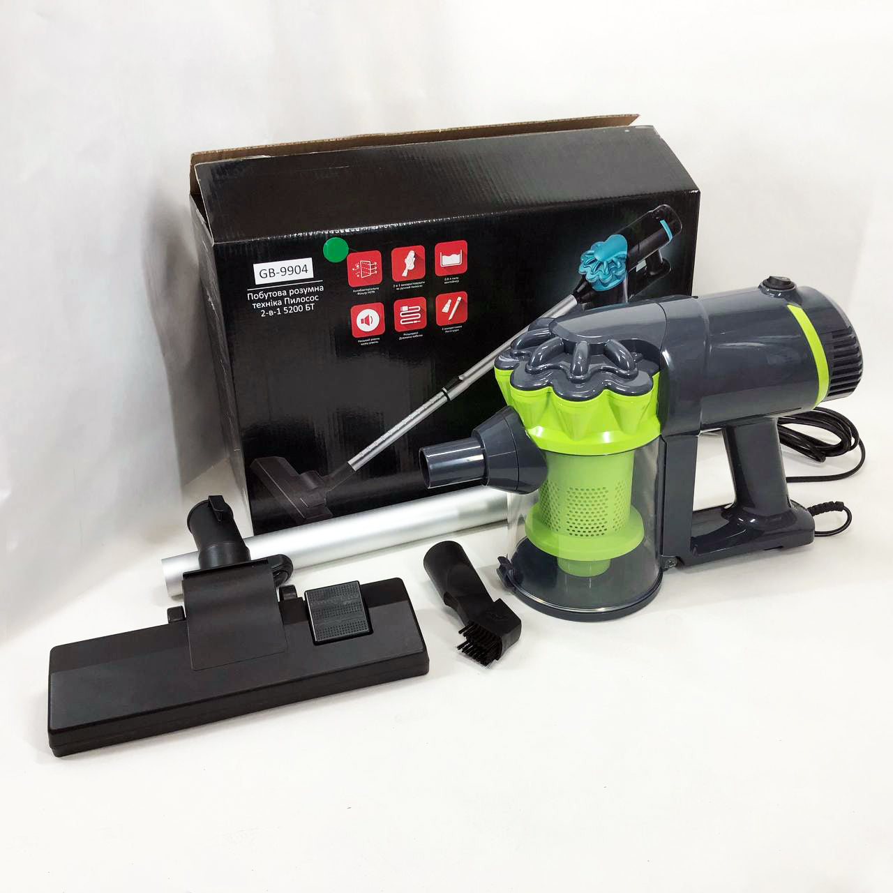 Бытовой контейнерный вакуумный вертикальный пылесос GOLDBERG GB-9904 5200 Вт циклонного типа