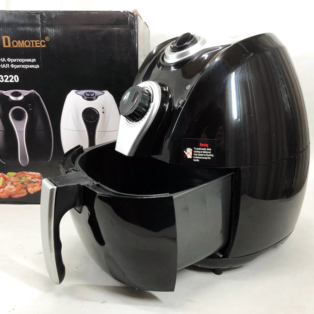 Аерофритниця Мультипіч Аерогриль Domotec MS-3220 1300 Вт 4,5 л Безмасляна з Таймером. Колір: чорний