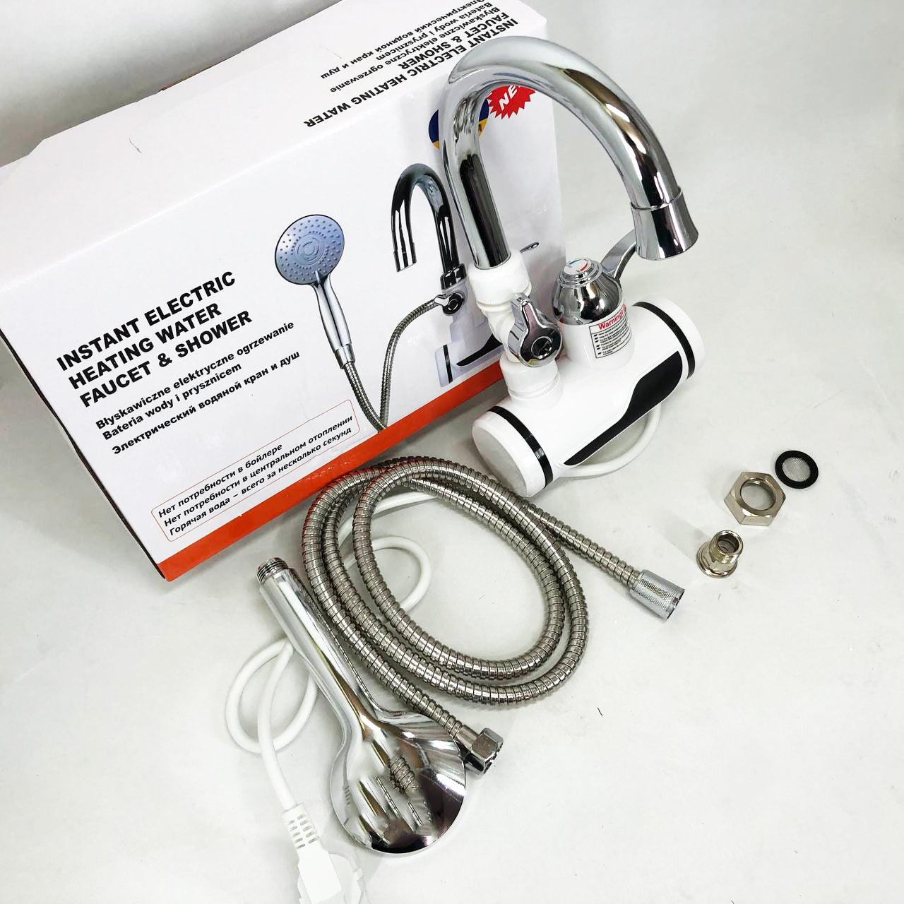 Электрический водонагреватель с душем DIGITAL Shower WF-013 мини бойлер, Проточный кран водонагреватель