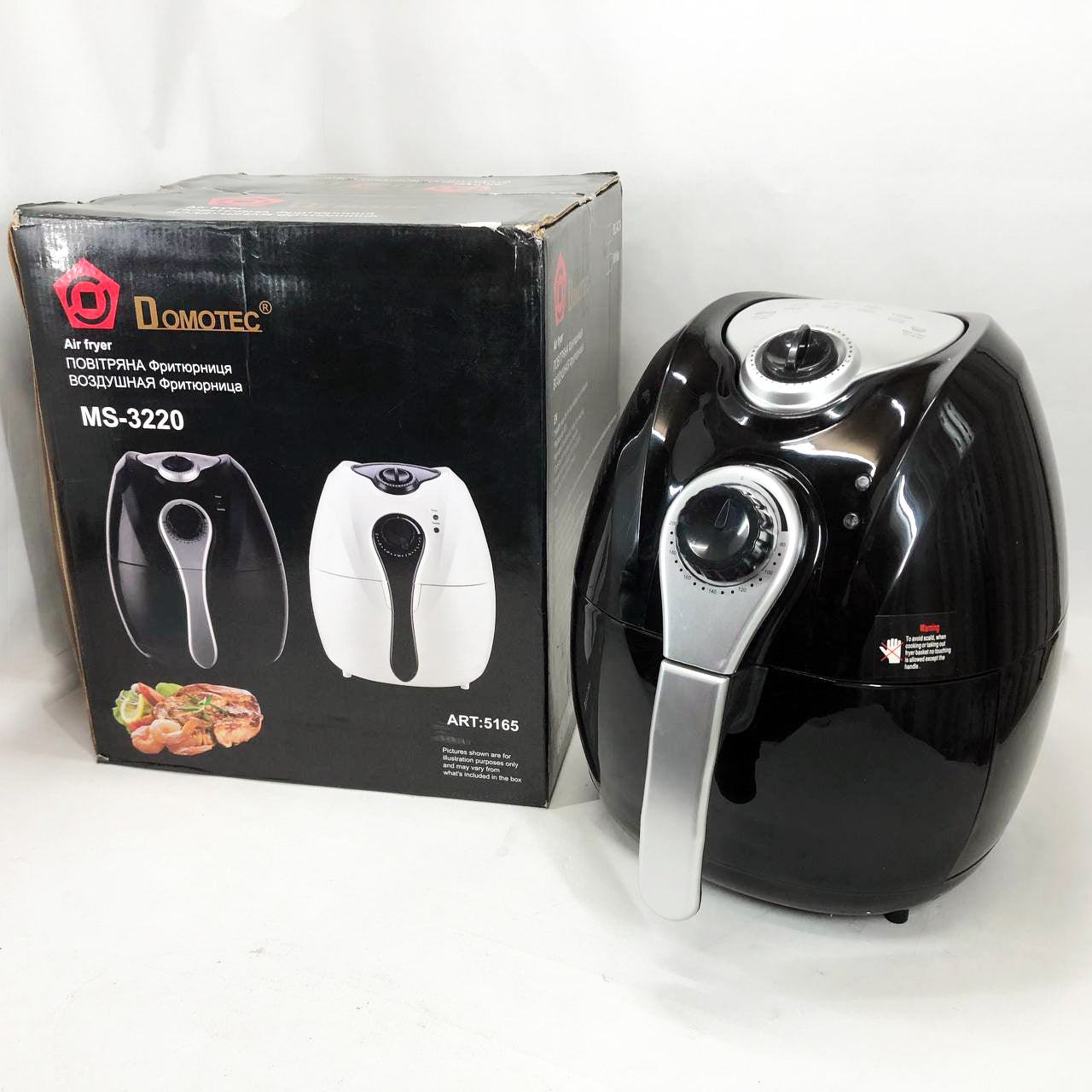 Аерофритниця Мультипіч Аерогриль Domotec MS-3220 1300 Вт 4,5 л Безмасляна з Таймером. Колір: чорний
