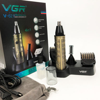 Триммер VGR 4 в 1 V-621, Мужские электробритвы для лица, Бритва для влажного удаления волос