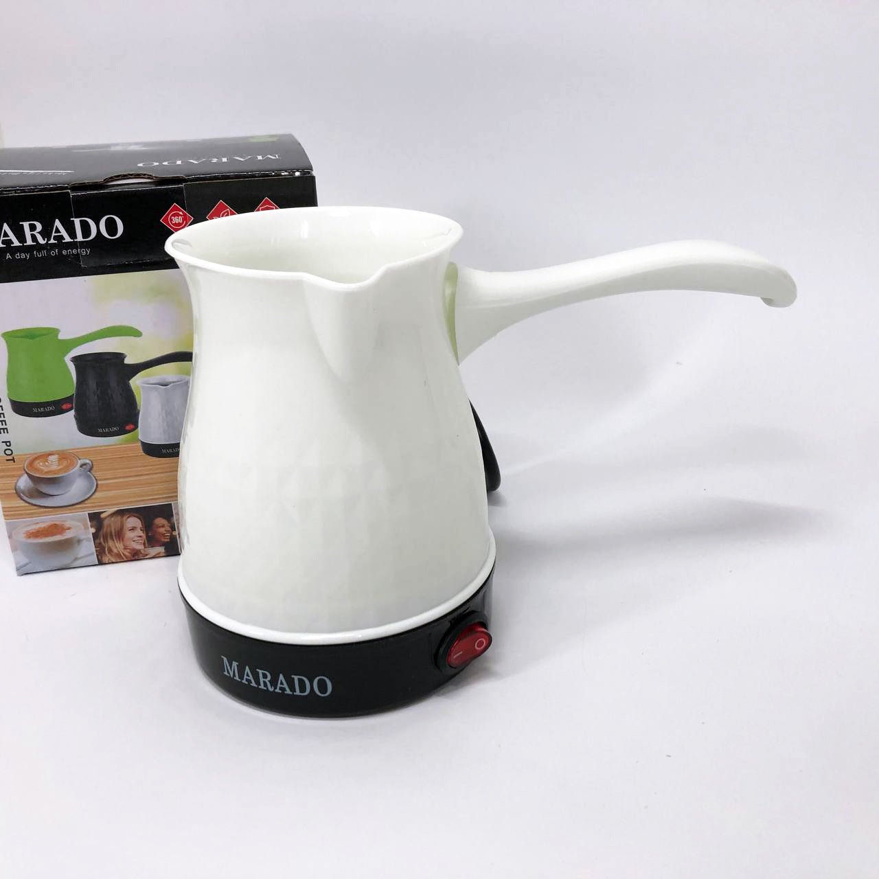 Электрическая турка для кофе Marado MA-1625, Турка для готовки кофе, Турка для заваривания. Цвет: белый