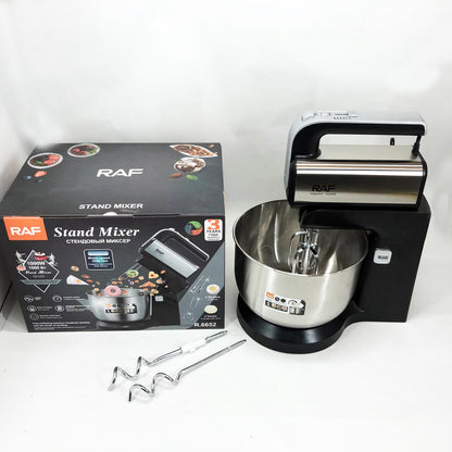 Стационарный миксер ручной RAF R.6652 с металлической чашей 3.5 л 1000 Вт