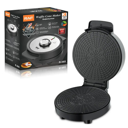 Электрическая вафельница RAF R.565 с антипригарным покрытием и конусом для трубочек