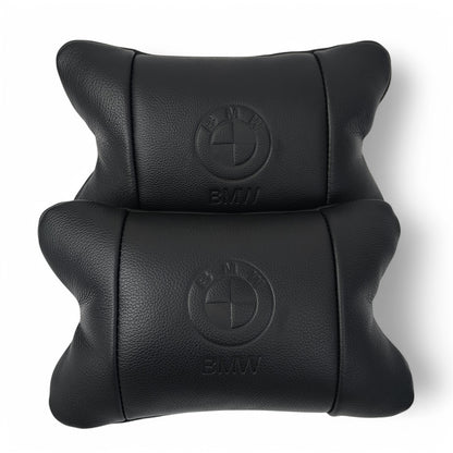 Премиальный набор автоподушек BMW из натуральной кожи – подушки + брелок.