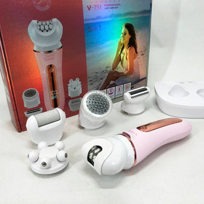 Эпилятор VGR 5 в 1 V-751, 5 насадок. Цвет: розовый