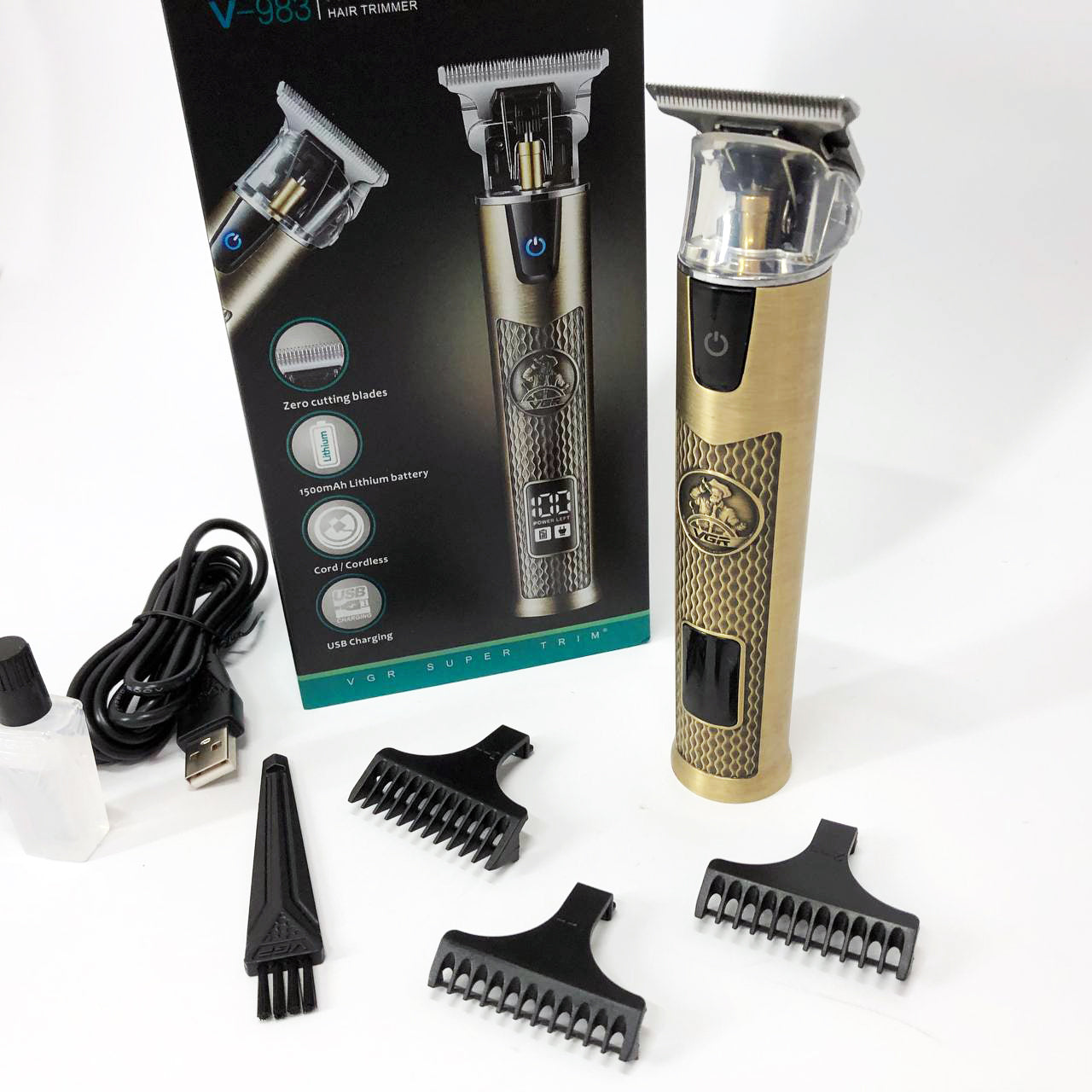 Машинка для стрижки волос VGR V-983, Беспроводная электробритва, Электромашинка для волос
