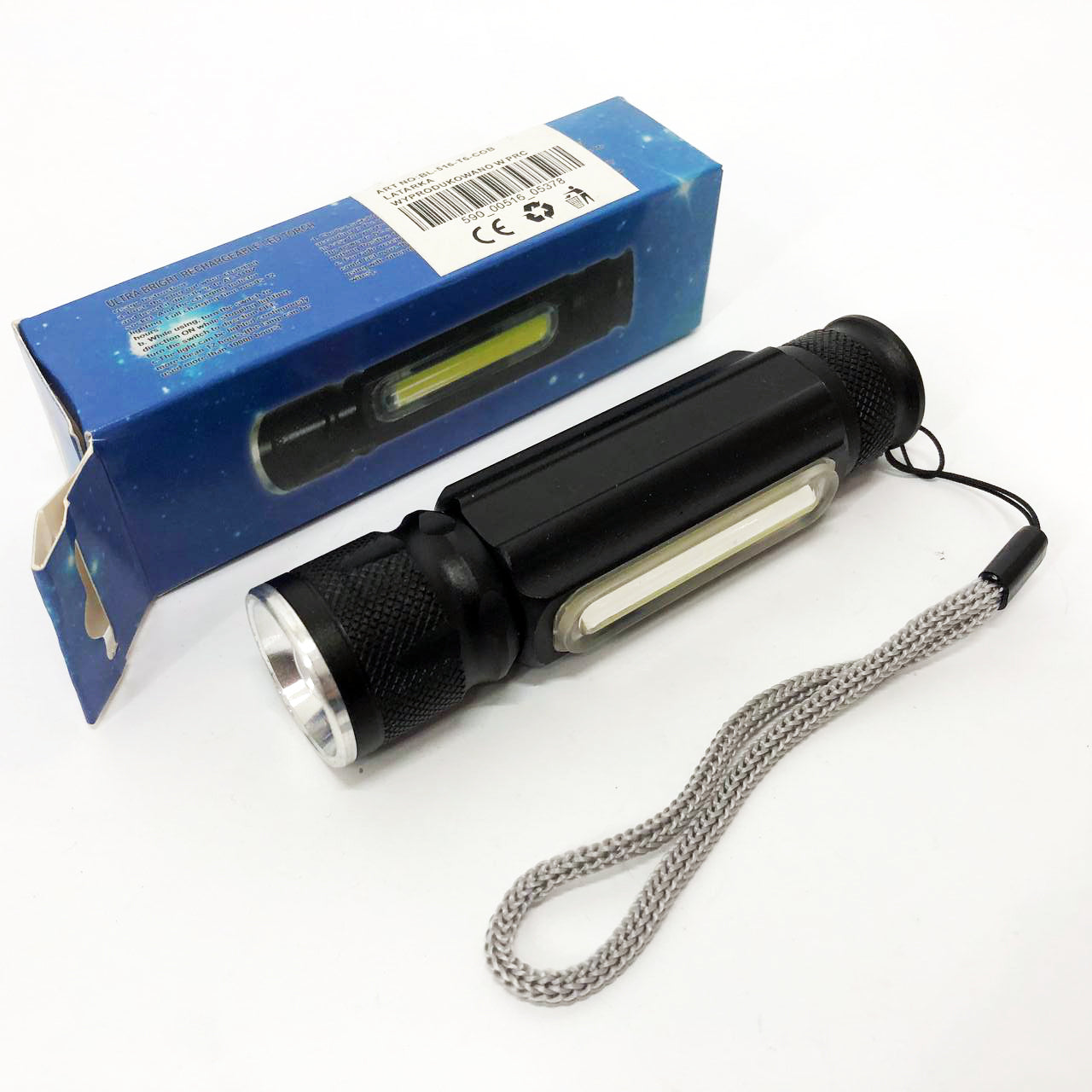 Фонарик портативный светодиодный Police BL-516/616-T6-COB с USB-зарядкой, магнитом и функцией зума