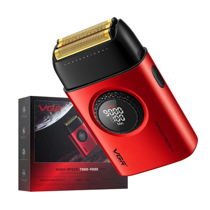 Электробритва VGR V-378 RED шейвер, двойное лезвие + триммер, регулировка мощности 7000-9000 RPM