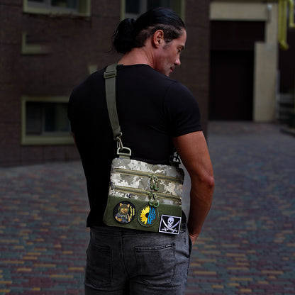 Сумка-кобура піксель камуфляж, тактична чоловіча сумка з тканини кордури AOR-1