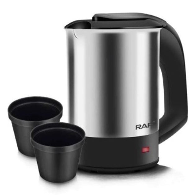 Электрочайник от 220В компактный RAF R-7887 с двумя чашками в комплекте 1000 Вт