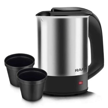 Электрочайник от 220В компактный RAF R-7887 с двумя чашками в комплекте 1000 Вт