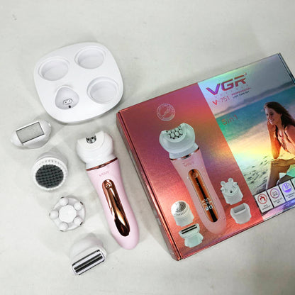 Эпилятор VGR 5 в 1 V-751, 5 насадок. Цвет: розовый