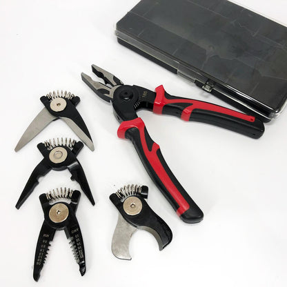 Багатофункціональний набір швидкозмінних інструментів 5 в 1 (плоскогубці, зачищення ізоляції, щипці обтискні)