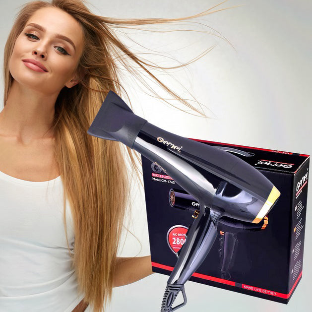 Фен Gemei GM-1765 Профессиональный фен для волос две скорости и три режима для сушки и укладки волос