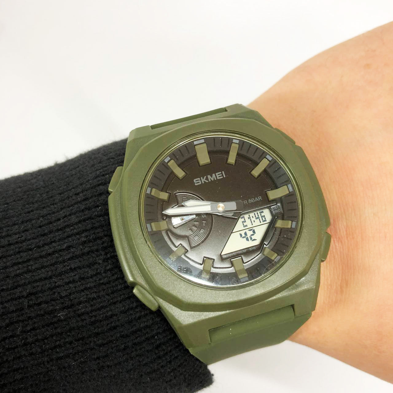 Часы наручные мужские SKMEI 2091AGWT, армейские часы противоударные, военные тактические часы